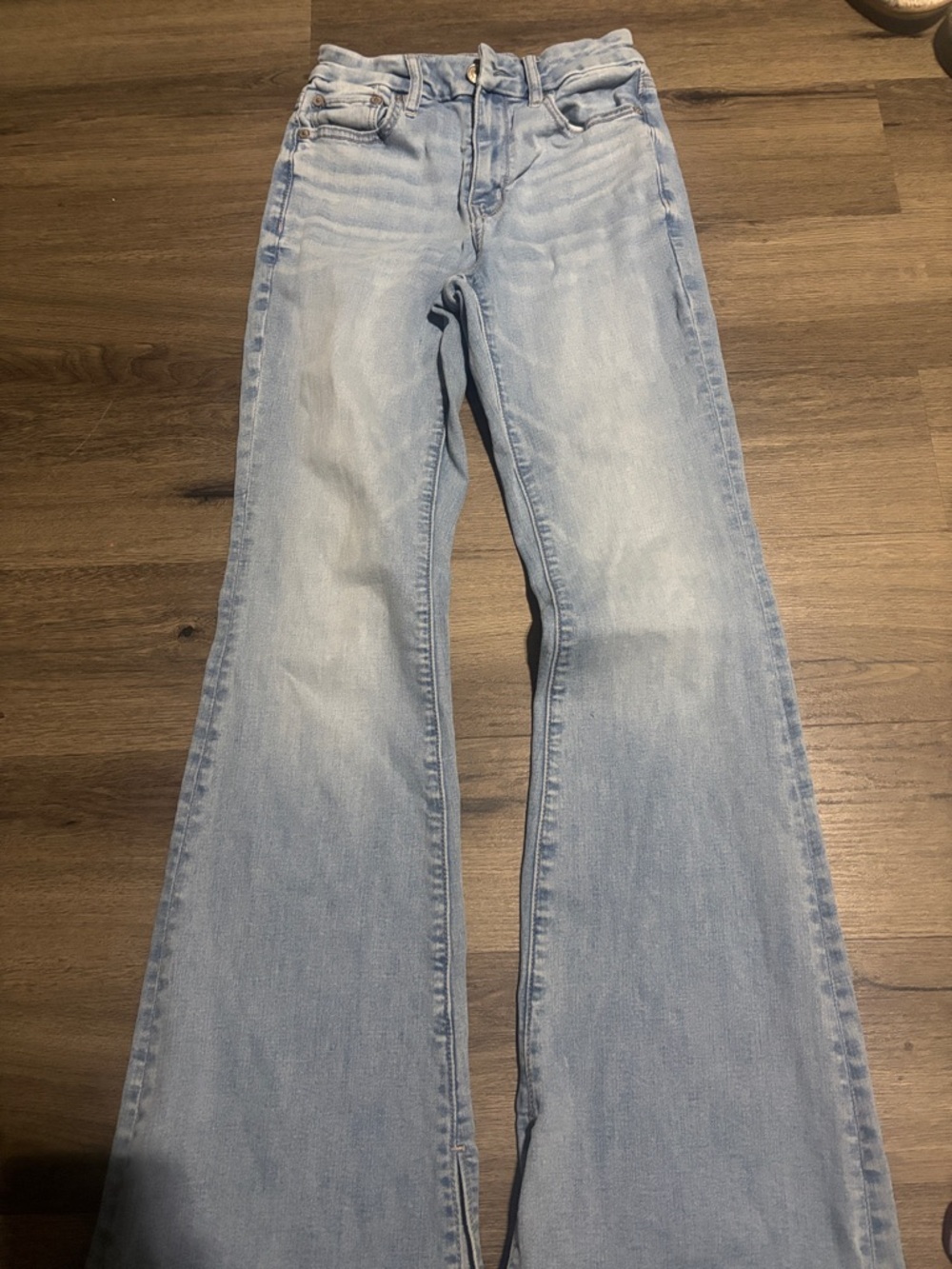 American Eagle Outfitters Light Blue High-Rise Flare Jeans